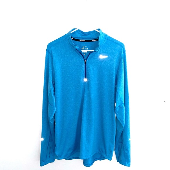 Nike Dri-Fit Running 1/4 Zip Blue Pullover Size M - Picture 1 of 7